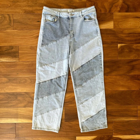 Rue21 Colorblock High Rise Denim Jeans size 13 - Picture 1 of 5